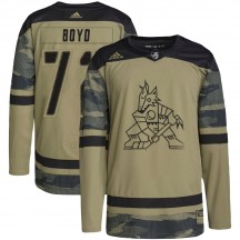 Youth Adidas Arizona Coyotes Travis Boyd Camo Military Appreciation Practice Jersey - Authentic