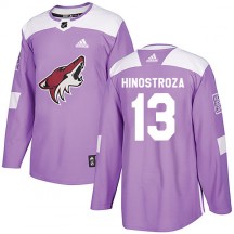 Youth Adidas Arizona Coyotes Vinnie Hinostroza Purple Fights Cancer Practice Jersey - Authentic