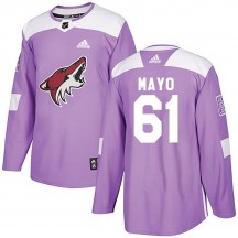 Youth Adidas Arizona Coyotes Dysin Mayo Purple Fights Cancer Practice Jersey - Authentic