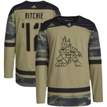 Men's Adidas Arizona Coyotes Nick Ritchie Camo Military Appreciation Practice Jersey - Authentic