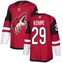 Youth Adidas Arizona Coyotes Mario Kempe Red Burgundy Home Jersey - Authentic