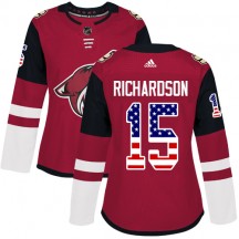 Women's Adidas Arizona Coyotes Brad Richardson Red USA Flag Fashion Jersey - Authentic