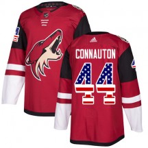 Men's Adidas Arizona Coyotes Kevin Connauton Red USA Flag Fashion Jersey - Authentic