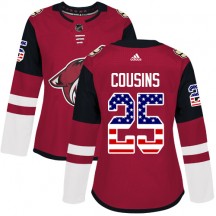 Women's Adidas Arizona Coyotes Nick Cousins Red USA Flag Fashion Jersey - Authentic