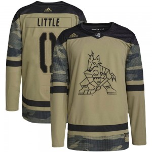 Youth Adidas Arizona Coyotes Bryan Little Camo Military Appreciation Practice Jersey - Authentic