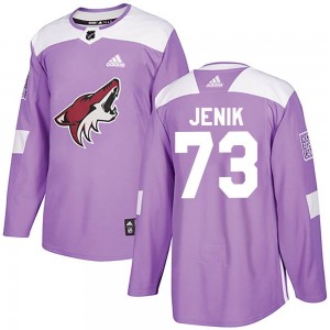 Men's Adidas Arizona Coyotes Jan Jenik Purple Fights Cancer Practice Jersey - Authentic