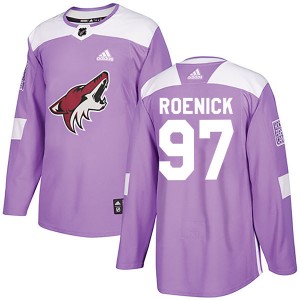 Men's Adidas Arizona Coyotes Jeremy Roenick Purple Fights Cancer Practice Jersey - Authentic