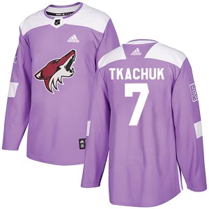 Men's Adidas Arizona Coyotes Keith Tkachuk Purple Fights Cancer Practice Jersey - Authentic