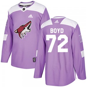 Youth Adidas Arizona Coyotes Travis Boyd Purple Fights Cancer Practice Jersey - Authentic