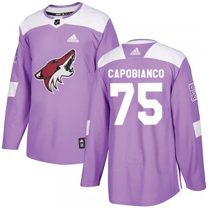 Youth Adidas Arizona Coyotes Kyle Capobianco Purple Fights Cancer Practice Jersey - Authentic