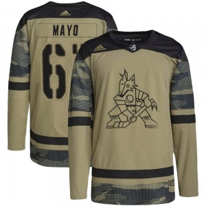 Men's Adidas Arizona Coyotes Dysin Mayo Camo Military Appreciation Practice Jersey - Authentic