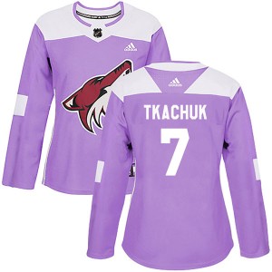 Women's Adidas Arizona Coyotes Keith Tkachuk Purple Fights Cancer Practice Jersey - Authentic