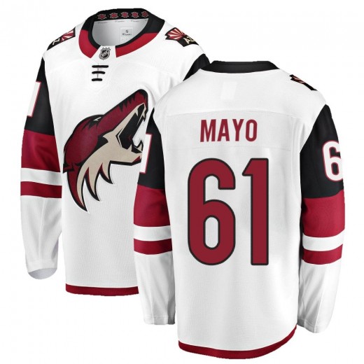 Youth Fanatics Branded Arizona Coyotes Dysin Mayo White Away Jersey - Breakaway