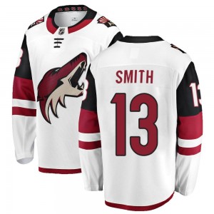 Men's Fanatics Branded Arizona Coyotes Nathan Smith White Away Jersey - Breakaway