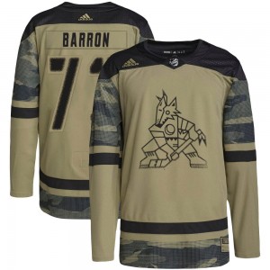 Youth Adidas Arizona Coyotes Travis Barron Camo Military Appreciation Practice Jersey - Authentic