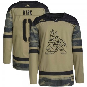 Youth Adidas Arizona Coyotes Liam Kirk Camo Military Appreciation Practice Jersey - Authentic
