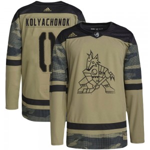 Youth Adidas Arizona Coyotes Vladislav Kolyachonok Camo Military Appreciation Practice Jersey - Authentic