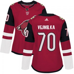 Women's Adidas Arizona Coyotes Karel Vejmelka Maroon Home Jersey - Authentic