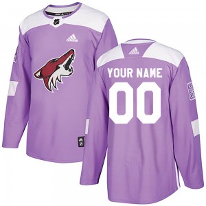 Youth Adidas Arizona Coyotes Custom Purple Custom Fights Cancer Practice Jersey - Authentic