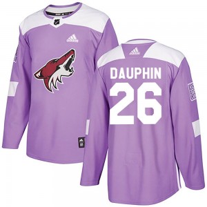 Youth Adidas Arizona Coyotes Laurent Dauphin Purple Fights Cancer Practice Jersey - Authentic