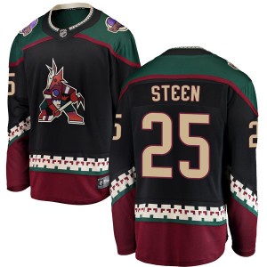 Youth Fanatics Branded Arizona Coyotes Thomas Steen Black Alternate Jersey - Breakaway