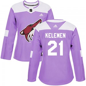 Women's Adidas Arizona Coyotes Milos Kelemen Purple Fights Cancer Practice Jersey - Authentic